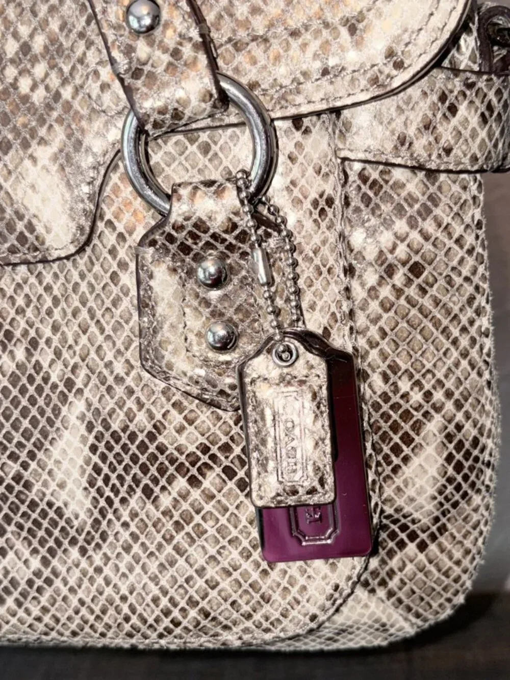 Coach Campbell Exotic Leather Snakeskin Embossed Crossbody Satchel F27895 NWOT